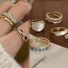 Vintage Enamel Oil Open Gold Rings Checkerboard Finger Ring  Accessories Jewelry Gift