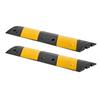 1000MM Rubber Speed Bump, 2 Pack, 2 Channel Heavy Duty Traffic Speed Hump, 9,979 kg/Axle Load Capacity, Cable Protector Ramp with Expansion Screws,
