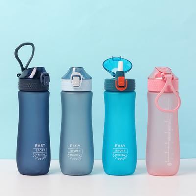 Frosted 800ML Space Cup Large Capacity Water Cup with Handle Straight Mouth Spring Cap Plastic Water Cup Outdoor Sports