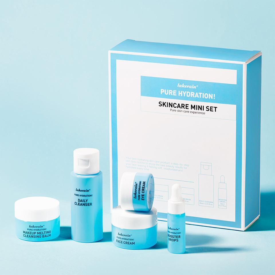 Hautpflege Mini-Set Reiniger Make-up Entferner Feuchtigkeitscreme & Augencreme zur Hydratisierung der Haut Flugzeugfreundliche Größen Hautpflegeset Anti-Falten Hautpflege