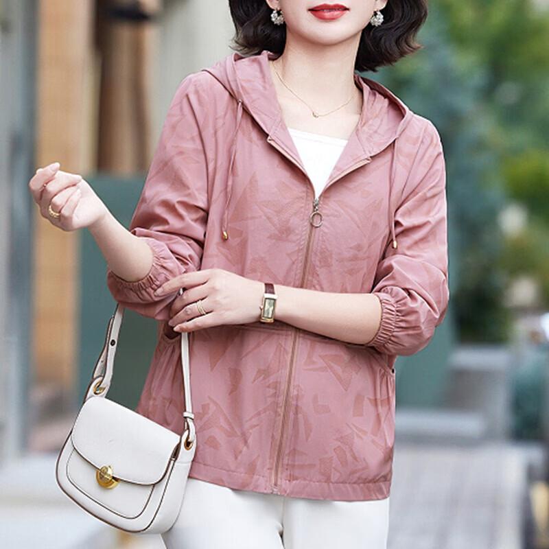 Women s Mid-Aged Summer Sun Protection Hooded Cardigan 5XL