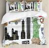 City Building Beding Set New York Theme Warm Comforter Cover Soft Duvet Cover for Children Kids Tens Adult Peoples Men Featuring 2 Pilow Bedrom