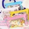 Cute PVC Pen Bag Large Capacity Multifunctional Stationery Bag Transparent Pen Box School Office