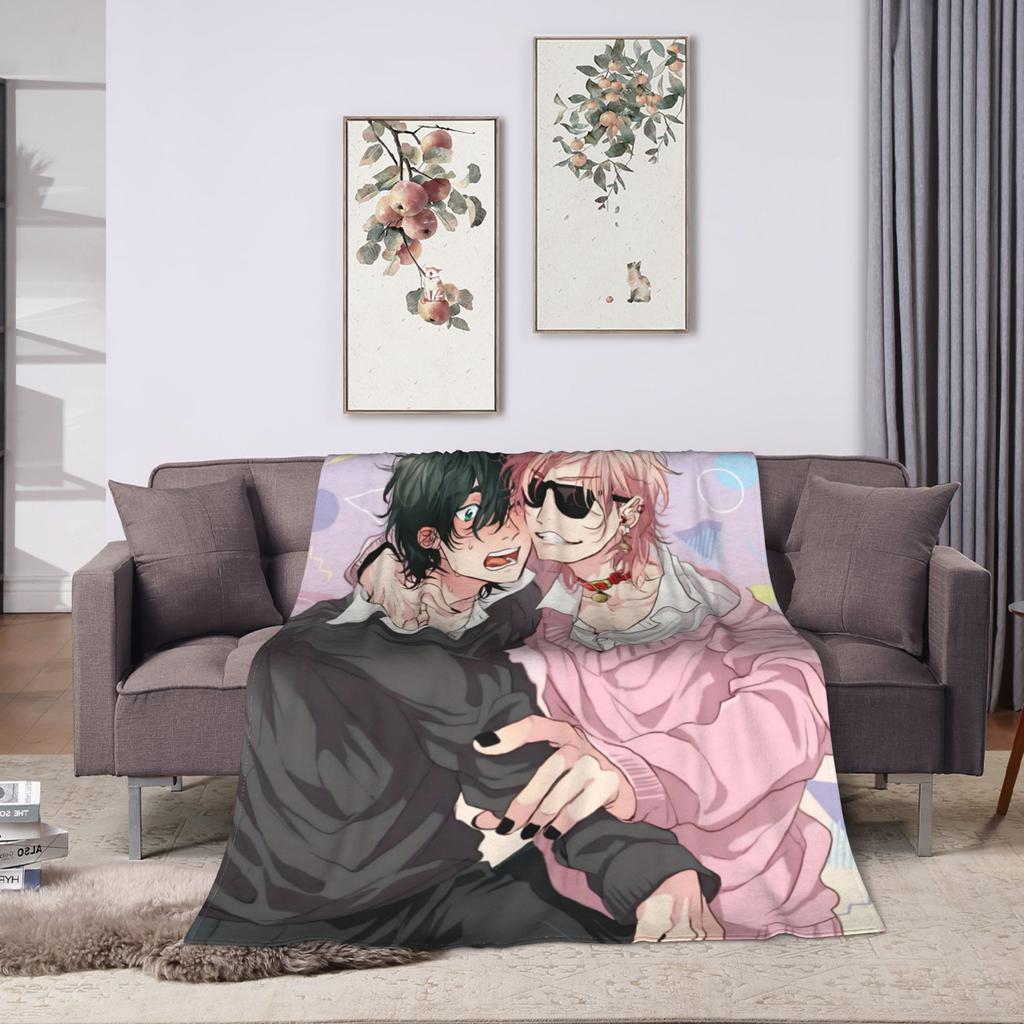 Yarichin B Club Yuri  Blanket  Warm Print Plush Throw Blanket For Couch Chair Picnic Flannel Bedspread Bed Cover