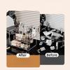 1pc Desktop Cosmetic Organizer Acrylic Transparent Slanted Storage Basket for Makeup, Lipstick, Perfume, Facial Mask, and Other
