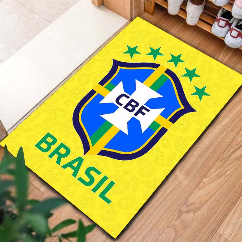 Brazil National Football Team Carpet Rug for Living Room Bedroom Home Sofa Decoration,Kids play Non-slip Floor Mat
