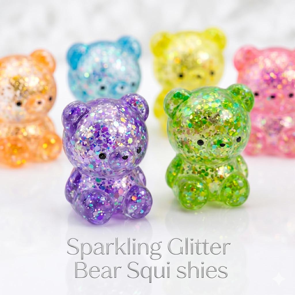 Mini Glitter Beer Squishy Stressverlichtend Speelgoed Zacht Knijp Fidget Speelgoed Kawaii hi Beer Langzaam Rijzend Sensorisch Speelgoed voor Feestartikelen