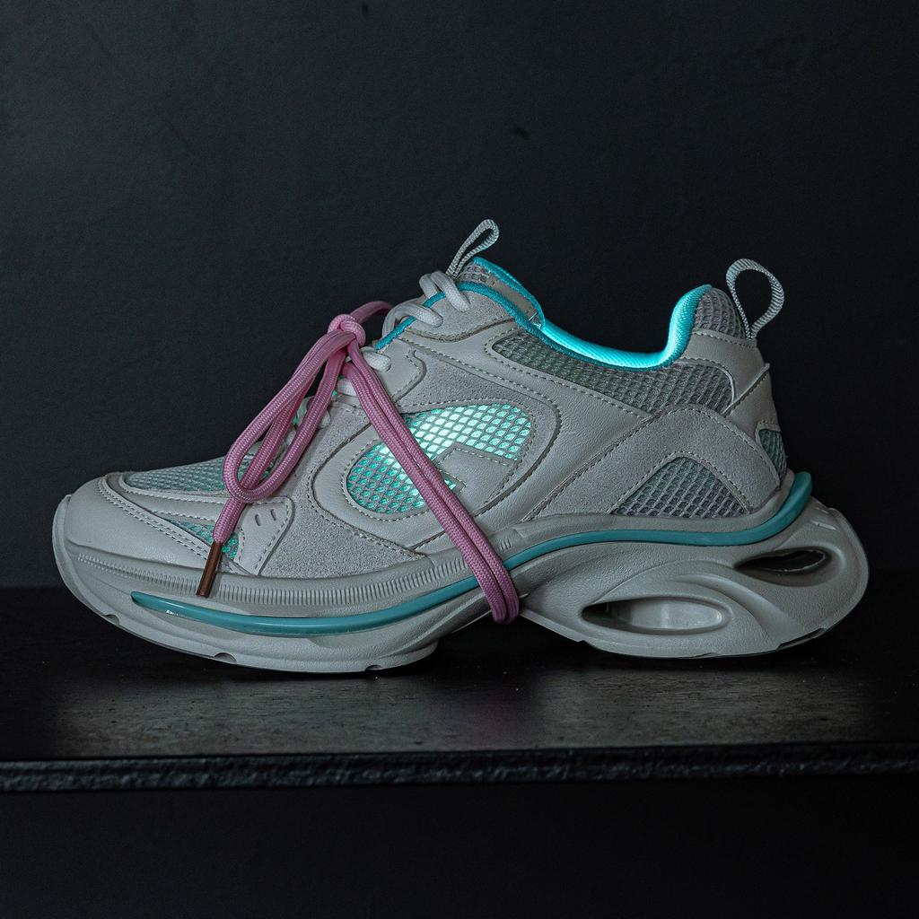 2025 Spring New Retro Trend Thick-soled Heightening Dad Shoes Women's Interstellar Travel Silver Sneakers Women's Shoes