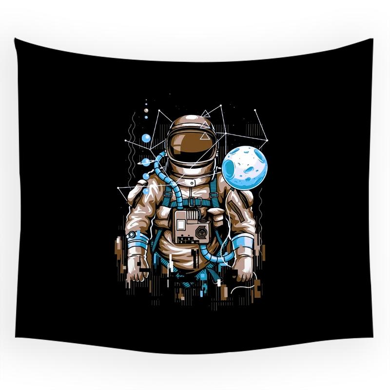 

Гобелен с астронавтом, гобелен в стиле хиппи, психоделический гобелен, полиэстер, Луна, украшение дома, гобелен для спальни 100x75cm