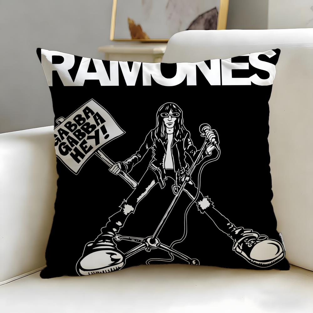 classic band Ramones Cushion Cover Soft & Easy-Wash Pillow Case – Versatile for Couch, Bed, Travel and Office
