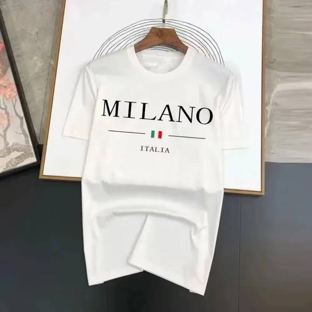 Značka Módní Potisk dopisů Pánské tričko 100% bavlna Léto Luxusní Trička s krátkým rukávem Jednobarevné oblečení Streetwear Topy Košile