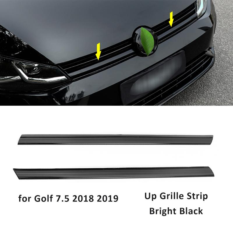 Glossy Black Front Grille Strip for VW Golf 7 Rline 7.5 MK7 Bumper Grill Trim Cover for Golf Decorative Grille Accessories