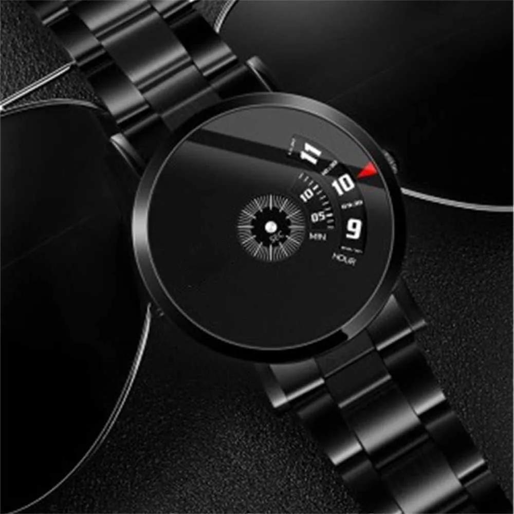 Men Sports Waterproof Quartz Watch Student Steel Band Creative Calendar Dial Business Wristwatch
