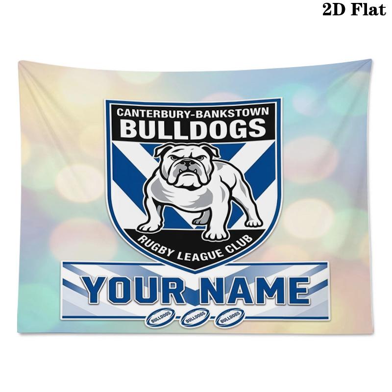 Custom Name Footscray Bulldogs Printed Tapestry – Wall Hanging for Bedrooms, Dorms, and Home Decor