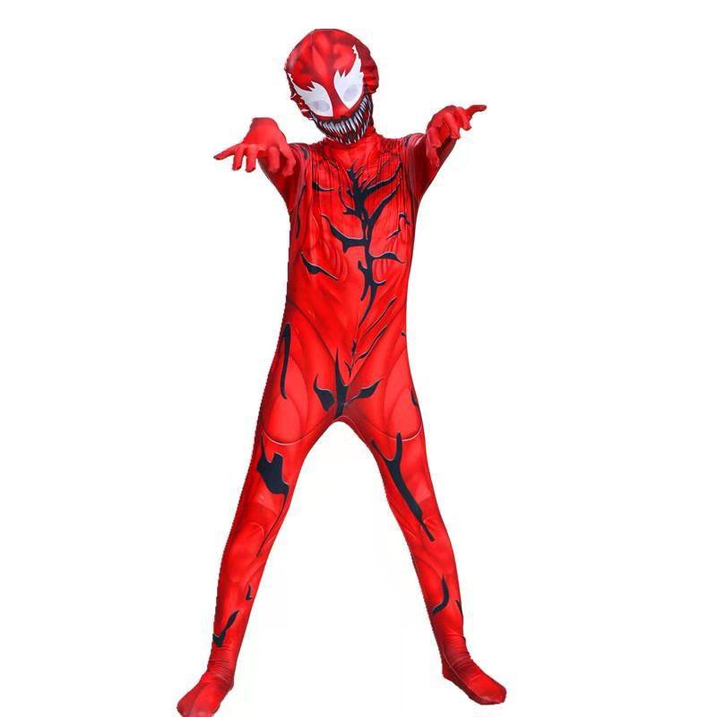 Halloween cos venom 2 massacre begins red venom onesie tights costume spiderman costume hero