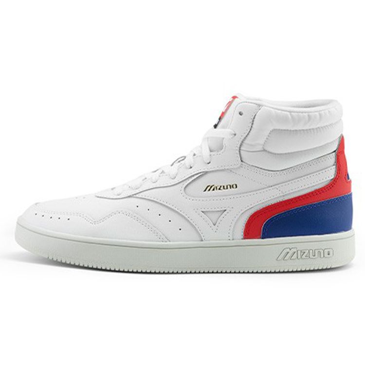 Mizuno Court Lite Mid Unisex Mid Top Sneakers White Red Blue D1GH212802 44