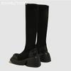 Plateau Klobige Damen High Boots Wildleder Mode High Heels Schuhe 2025 Trend Designer Goth Pumps Winter Motorrad Botas De Mujer