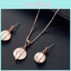 Stone Minimalist Eye Cats Necklace Earring Set Oval European American Bridal Jewelry