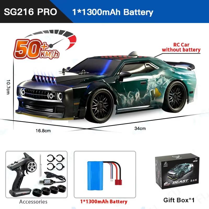

Новый 1:16 70 км/ч бесщеточный RC Drift Car со светодиодными огнями 4WD электрический высокоскоростной гоночный автомобиль с дистанционным управлением Monster Truck для подарка ребенку Brushed motor 50km/H