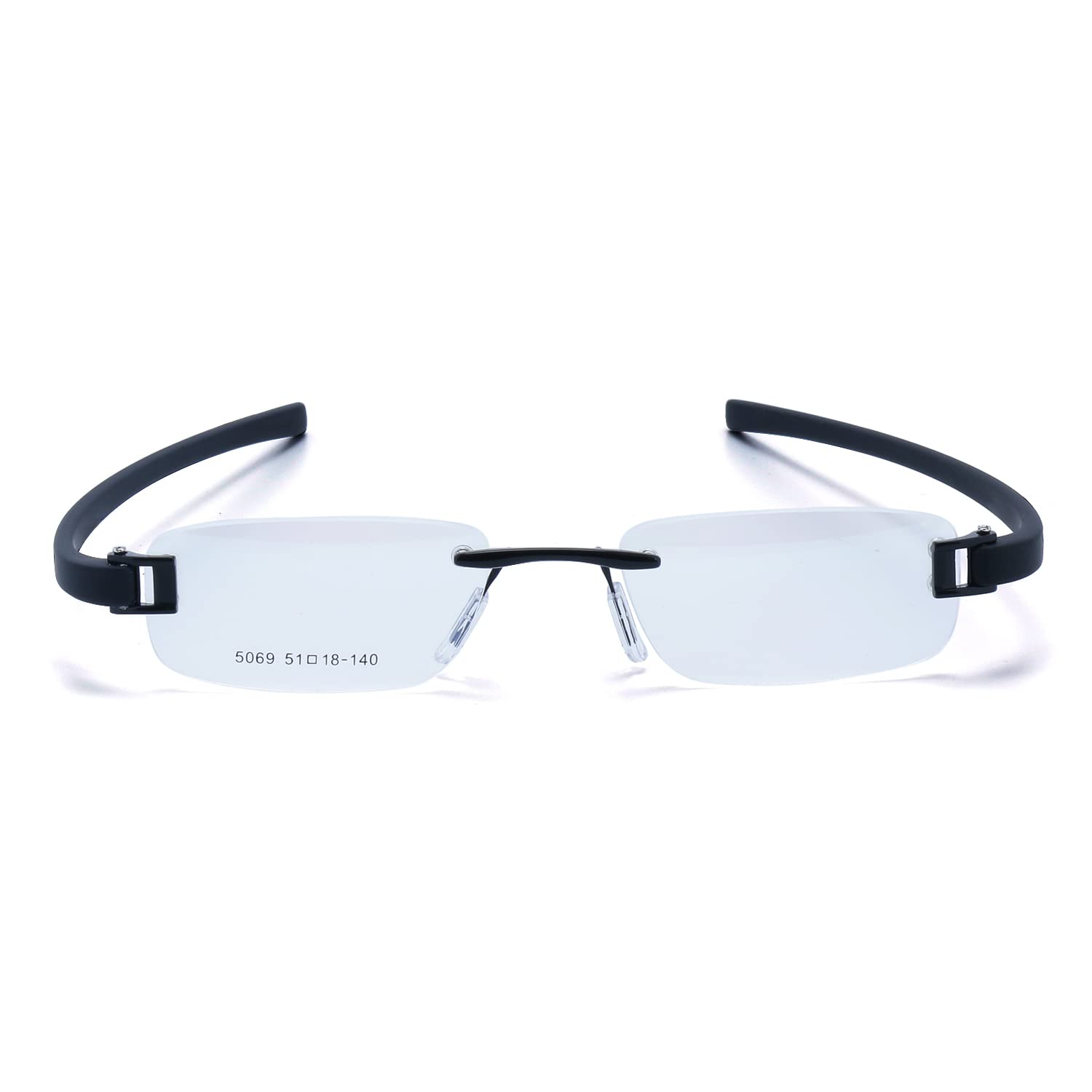 RSINC Унисекс Ободковая оправа Металл и Резина/Очки/Очки для мужчин и женщин, Черный Черный 5069 51-18-140) AM-TR-Черный