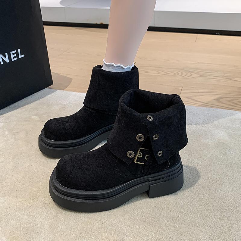 New Style Winter Fashion Belt Buckle Knee High Boots Women Platform Heels Shoes Design Elegant Knight Long Boot Zapatos