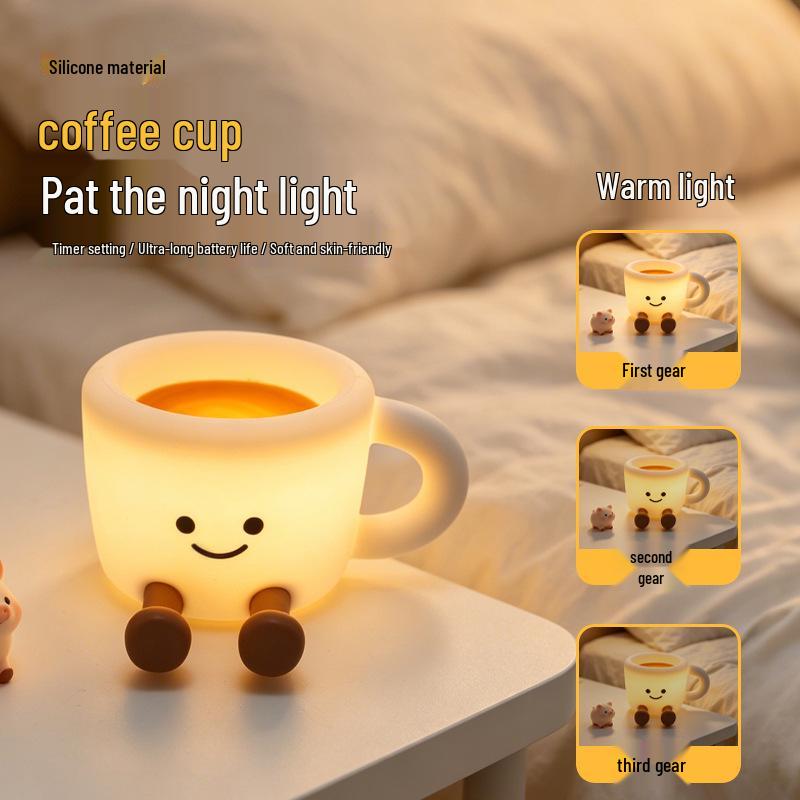 Purring Cat Night Light: Soft Bedside Lamp for Children's Sleep & Bedroom Decor