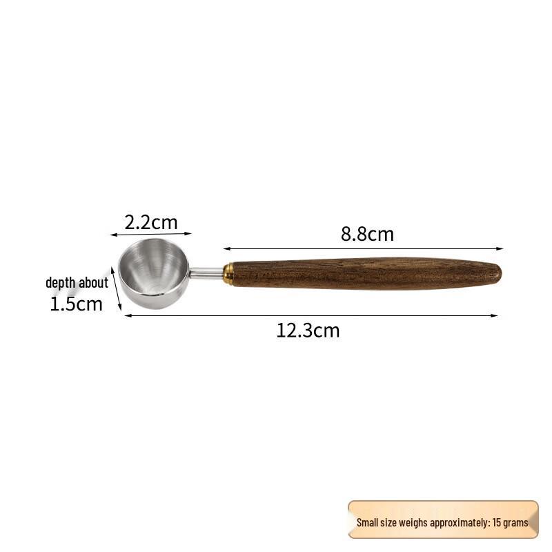 

ZISIZ Walnut Handle 304 Stainless Steel Coffee Measuring Spoons (3-Pack)