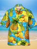2024 Tropical Colorful Tropical Jungle And Pineapple Pattern 3D Print Men's Short Sleeve Shirts For Men Fashion Hawaiian Shirt