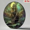 Vintage Moonlit Sailing Ship Metal Wall Art Nautical Aluminum Decor