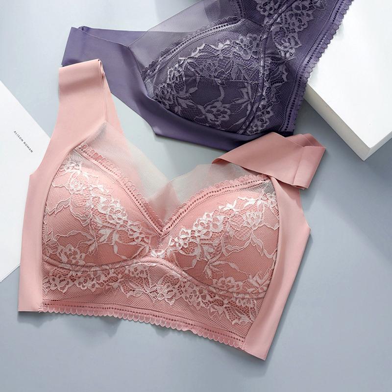 1Pc Nylon Confortable Lace Bra Sexy Women's Solid Color Underwear Close Fitting Lingerie