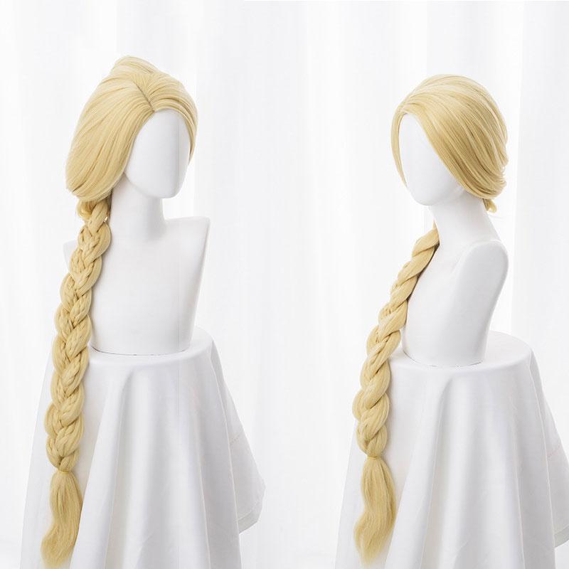 Tangled Princess 120cm 47" Straight Blonde Super Long Cosplay Wig Rapunzel Synthetic Hair Anime Wig + Wig Cap