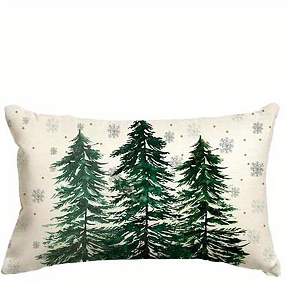 1PCS Christmas Themed Pillowcases: Joyful Pine Trees & Festive Decor Sofa bed cushion cover, New Year home decoration