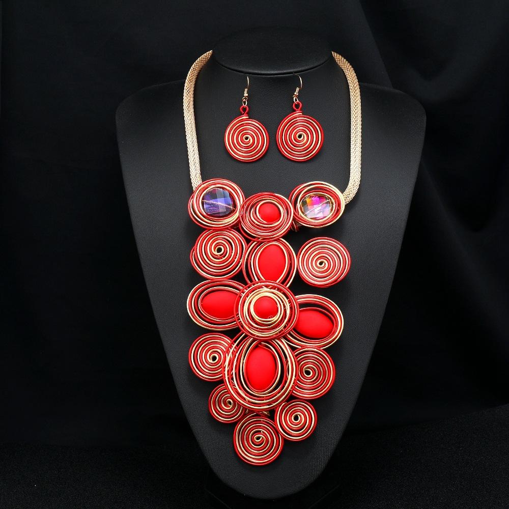 Jewelry Supply, Creative Exaggerated Aluminum Wire Necklace Set, Item Jewelry