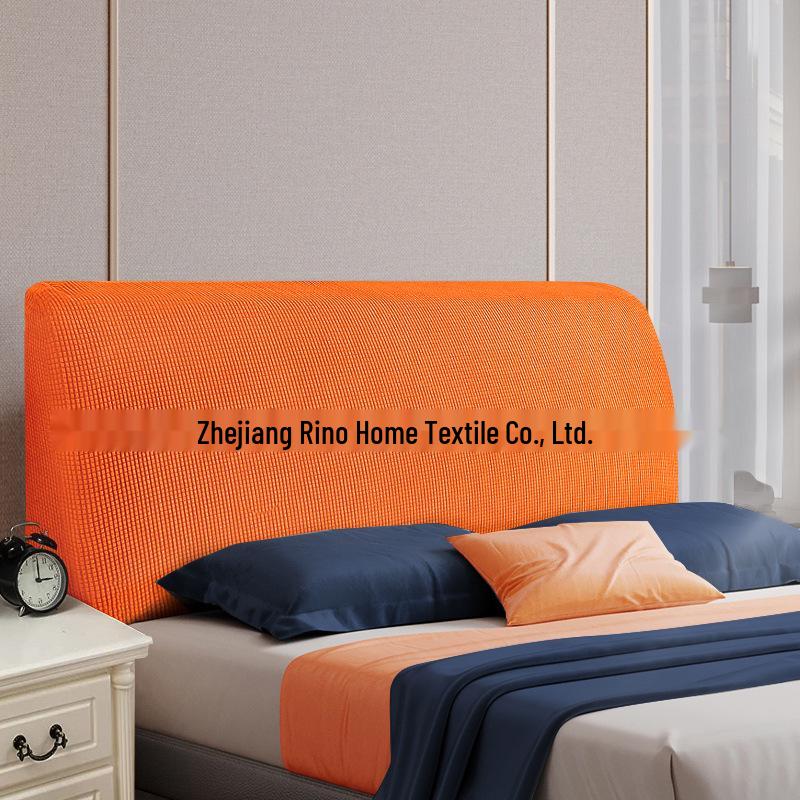 Nordic Style Elastic Bed Head Cover - Full, Removable, Washable, Solid Color, Soft, Dust-Proof Cover