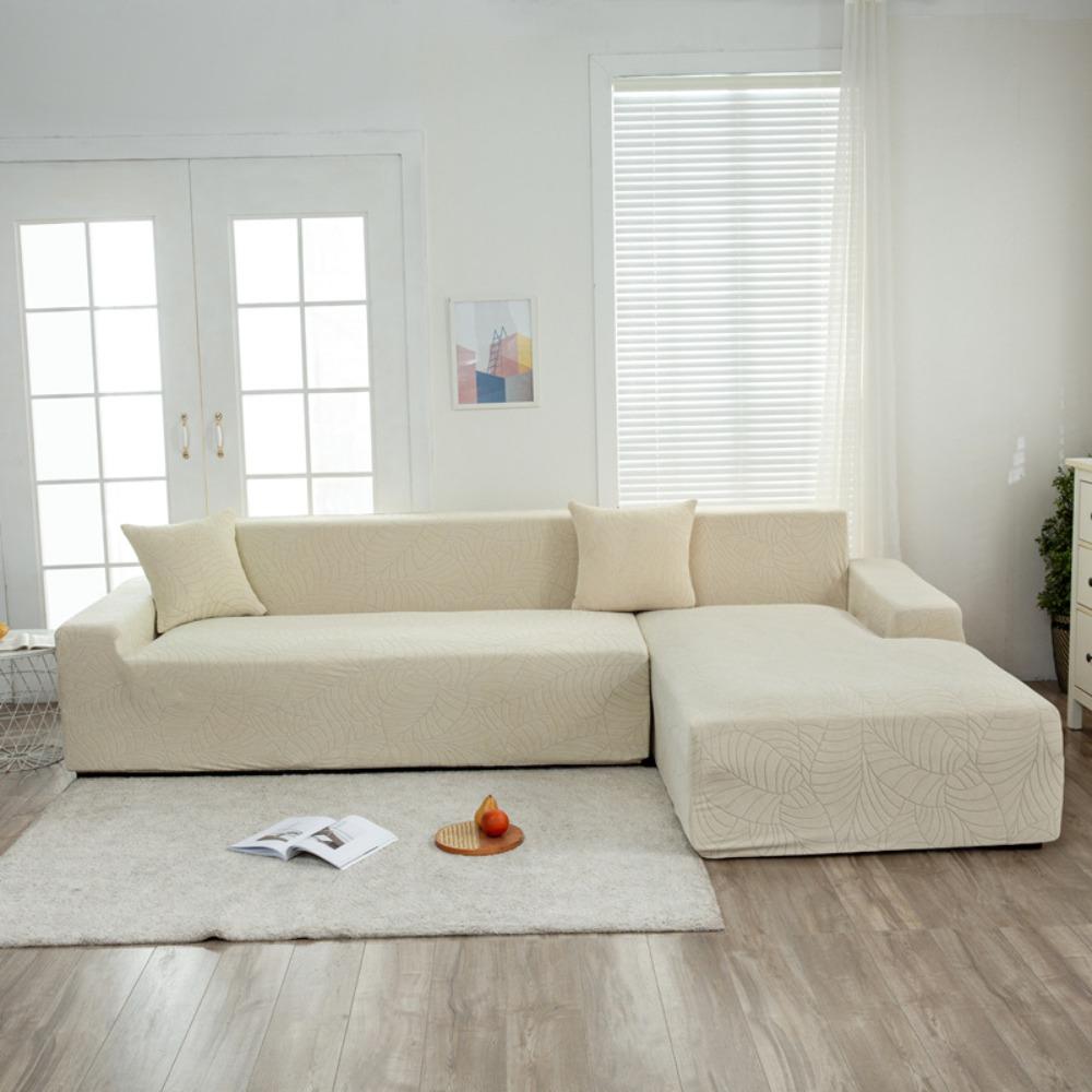 Водонепроницаемый эластичный чехол для дивана полностью облегающий пылезащитный пятноустойчивый жаккардовый трикотаж универсальный дизайн Листья Осаки Single S 90-140CM 3300₽