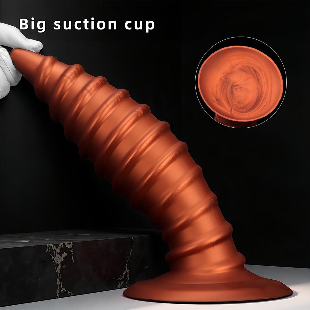 Silicone pointed super large super long 9cm thread, giant penis anal plug, boxing supplies super large super thick, male