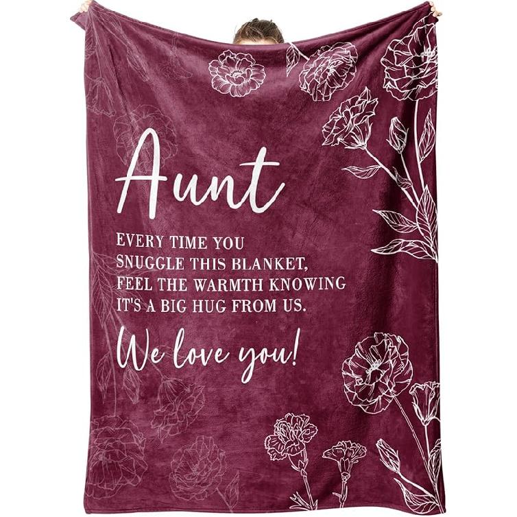 Плед в подарок тете, Подарки тете от племянницы и племянника, Подарки на день рождения тете, Идеи подарков для тети на День матери, Рождество, Супермягкий фланелевый плед