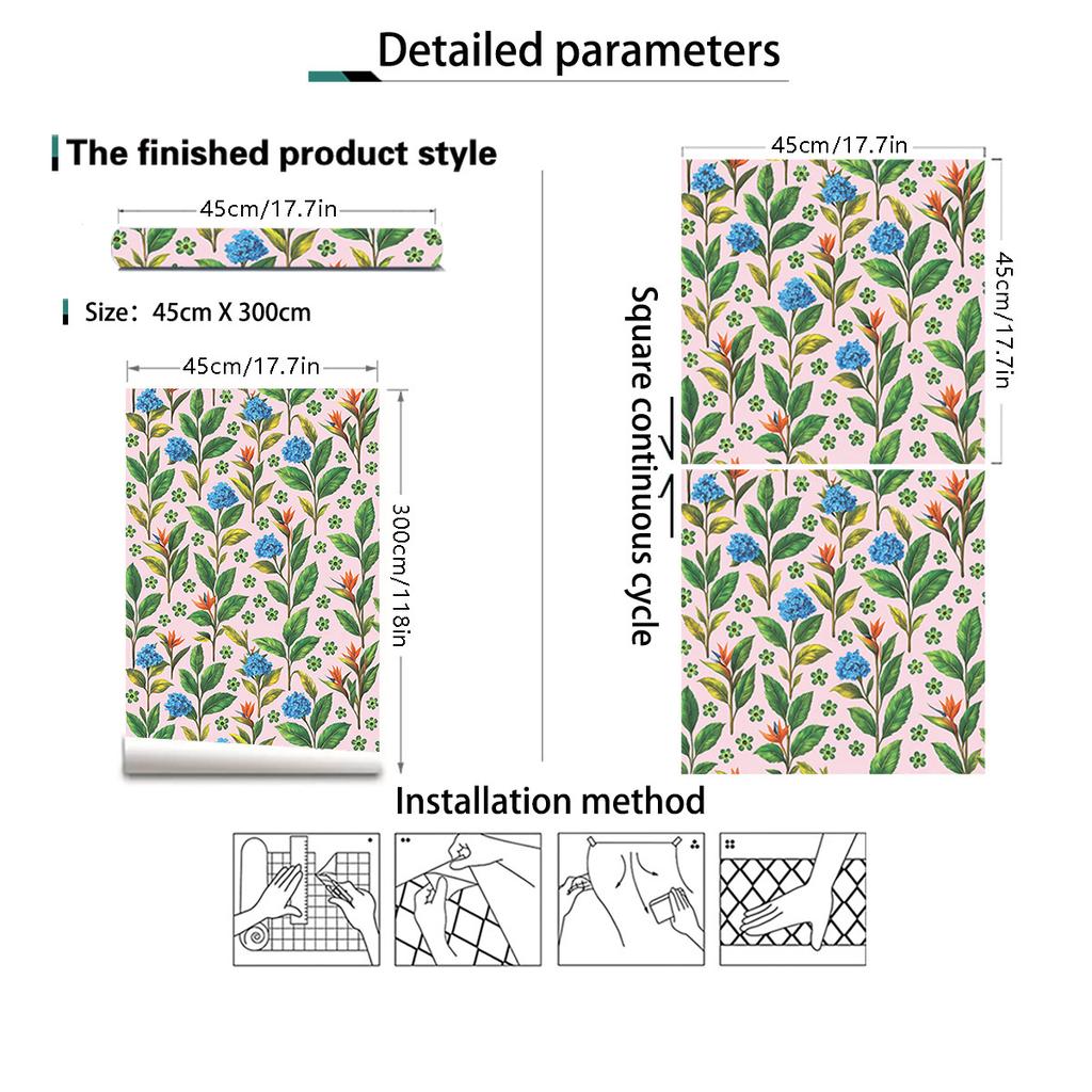 Floral Peel and Stick Wallpaper Self Adhesive Hyacinth Wall Paper for Bedroom Decor Elegant Mural