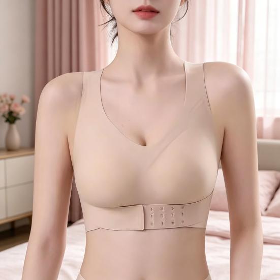Women Posture Bras, Front Closure Seamless Wireless Bra, with Ergonomic Back Support Soft Padding Underwear, for Natural Lift Everyday Wear