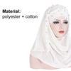 Fashion Women Headscarf Round Beads Faux Pearl Headwear Scarf Wrap for Daily Life