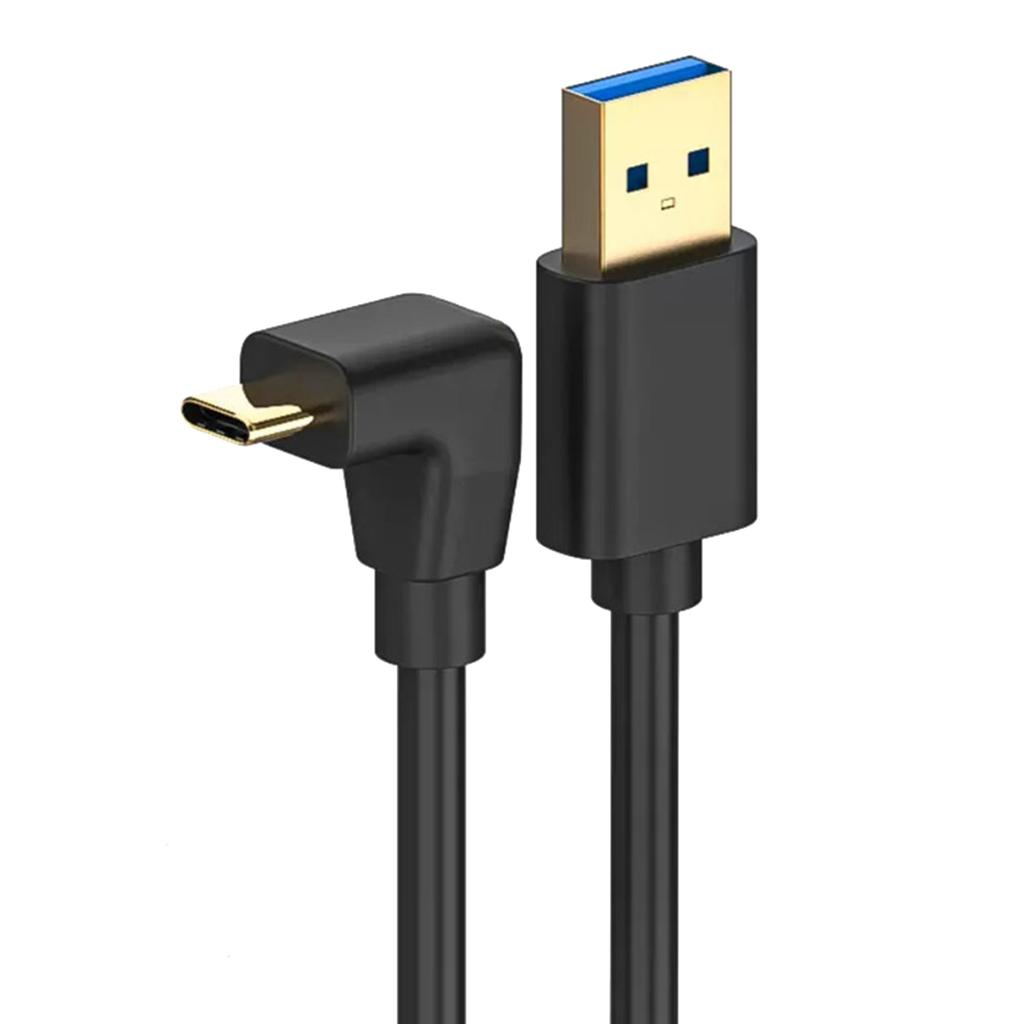 90 Degree USB Type C Charging Cable Wire USB 3.0 A To USB C PD60W Fast Charge For Phones Tablets Laptops