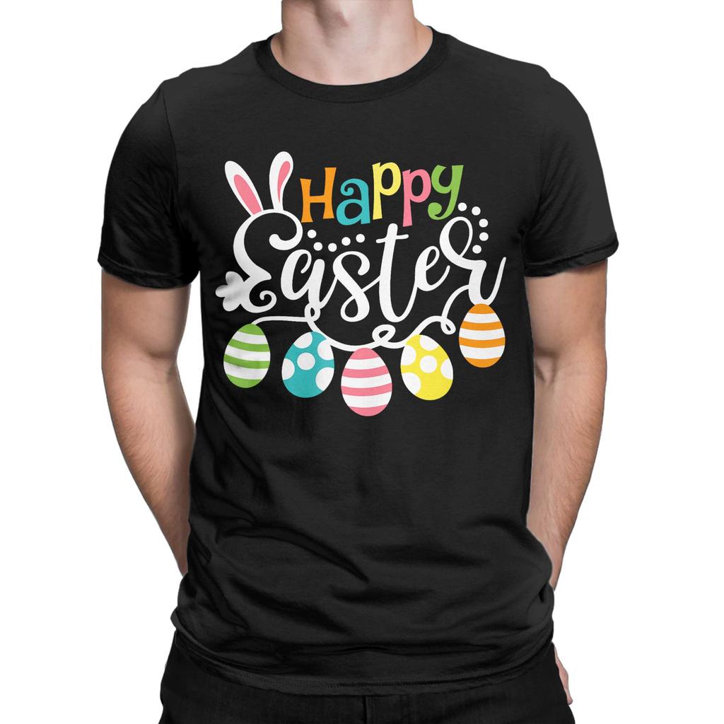 Happy Easter Bunny Rabbit Face T Shirt Summer  Trendy Cool T Shirts Men Pure Cotton O Neck Clothing Short Sleeve Tshirt