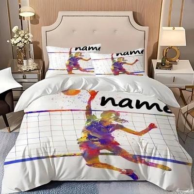 Volleyball Duvet Cover Volleyball Background Theme Duvet Cover Suitable For Children Kids And Adults Soft Warm And Breathable