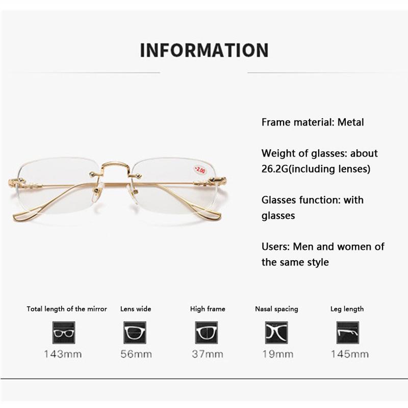 Fashion Anti Blue Light Rimless Reading Glasses Men Women Presbyopic Glasses Eyewear Flexible Frameless Ultralight Eyeglasses