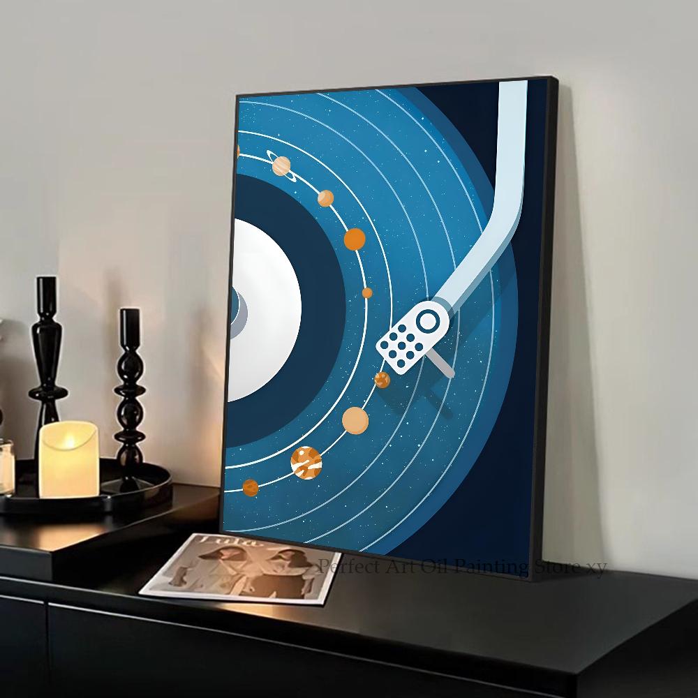 1PC Abstract Jazz Music Festival Record Player Symbol Art Poster Paper Print Home Living Room Bedroom Entrance Bar Restaurant