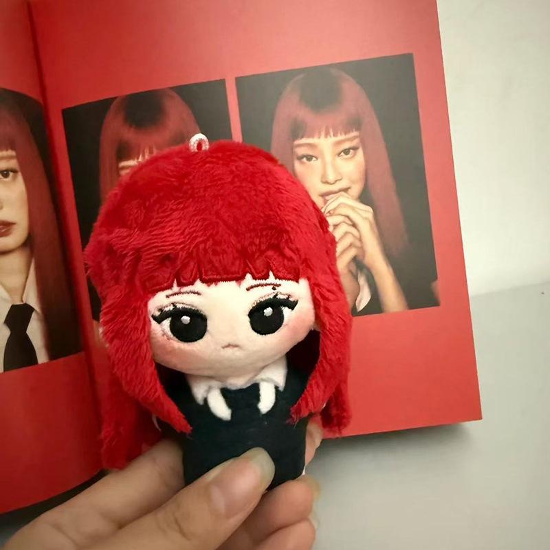 10Cm Kpop Idol Doll Keychain Jennie Cartoon Doll Pendant Backpack Display Keyrings Charm Birthday Gift