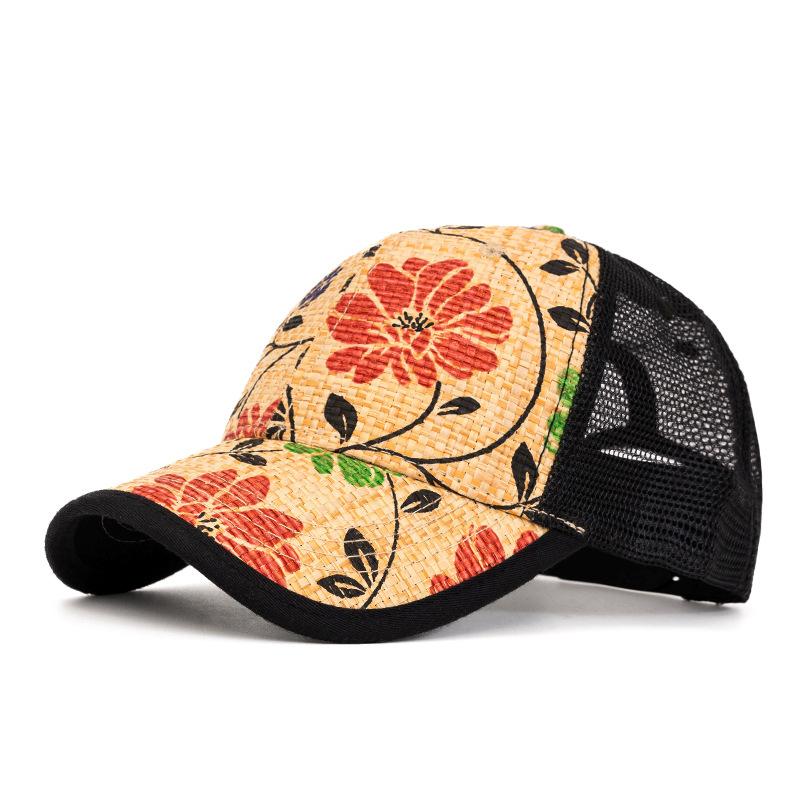 Summer Straw Baseball Cap Men's Outdoor Breathable Cap Women's Mesh Sunshade Cap