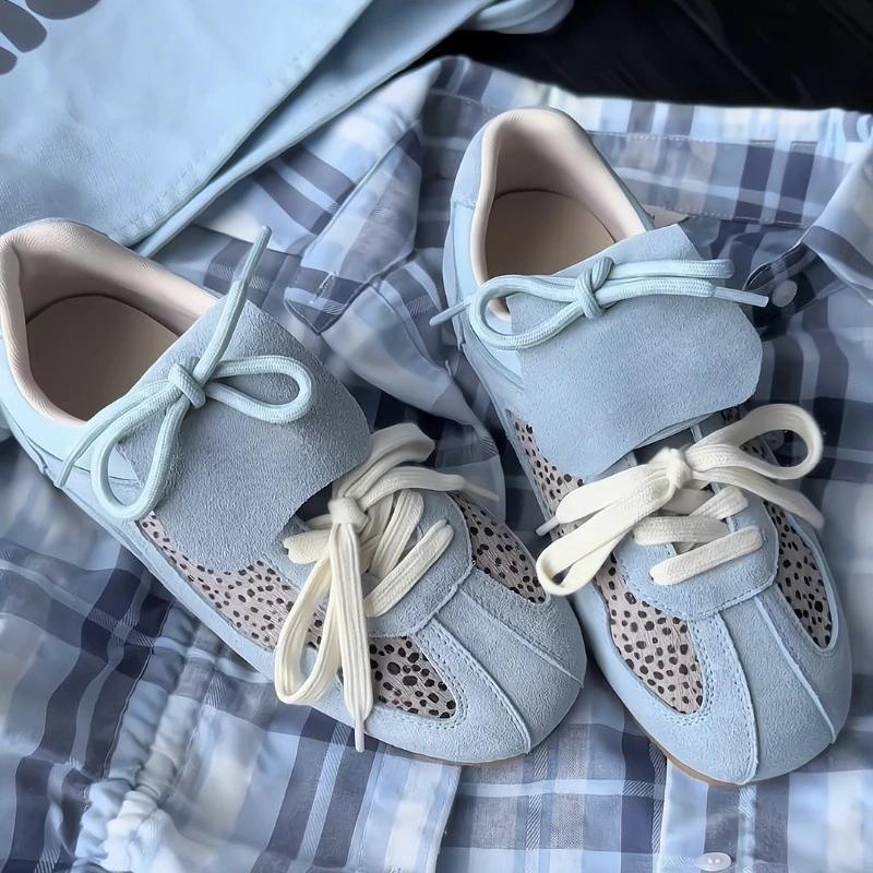 2024 Νέα Φθινοπωρινά Γυναικεία Παπούτσια Sneakers με Λεοπάρ Print, Ρετρό Μόδα, Casual, Για Όλα τα Ντυσίματα