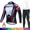 Retro Radtrikot Winter Fleece GIANT Fahrradkleidung Thermosuit Mann Herren Träger Sportbekleidung Set Outfit Termal Rennrad Räder