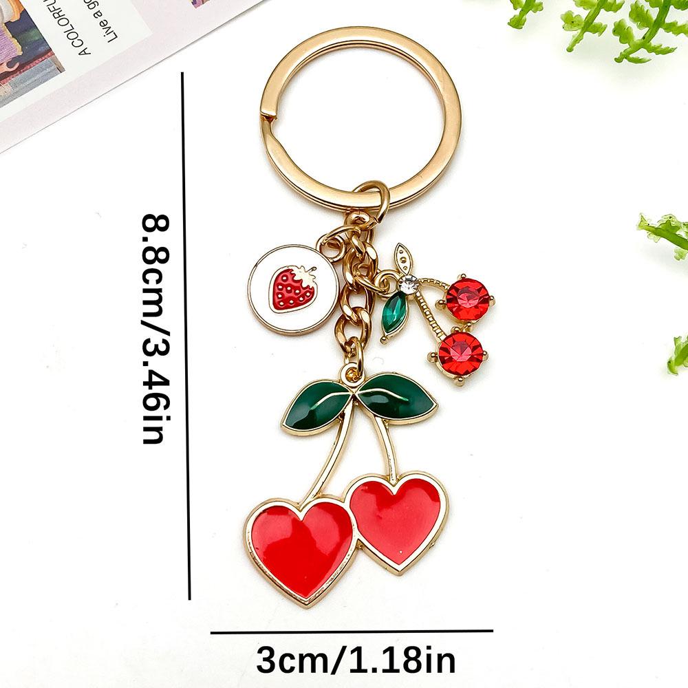 

Pink Heart & Cherry Blossom Rabbit Pendant with Green Leaves - Zinc Alloy Bag Ornament